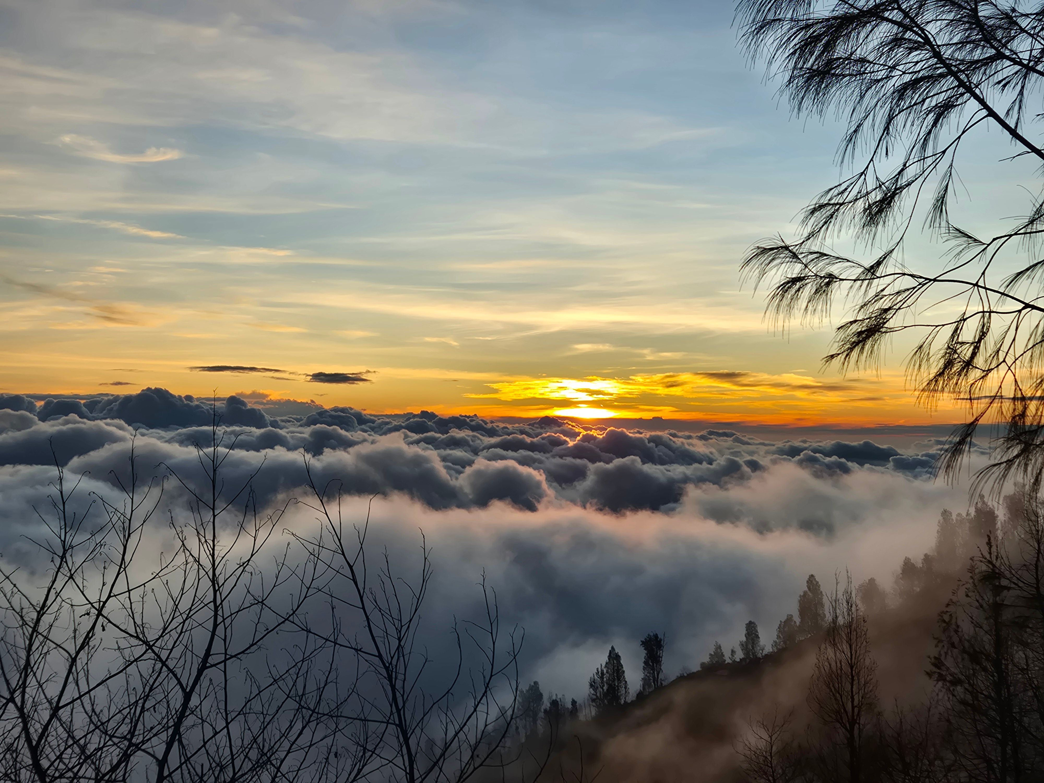 Sunset view from the camping ground hiking Mt Agung via Taman Edelweiss